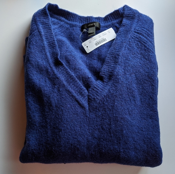J. Crew NWT Super Soft V Neck Sweater Purple Blue - Picture 4 of 5